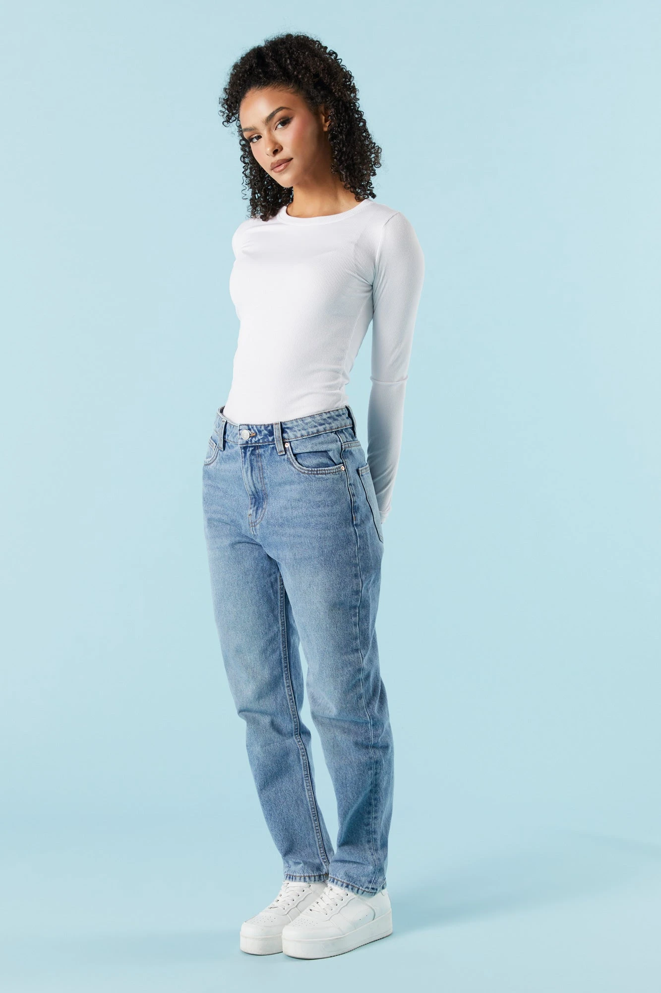Medium Wash Denim Mom Jean