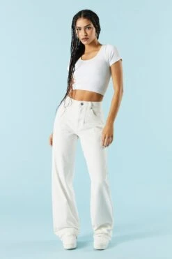 White High-Rise Osaka Bull Denim Baggy Jean