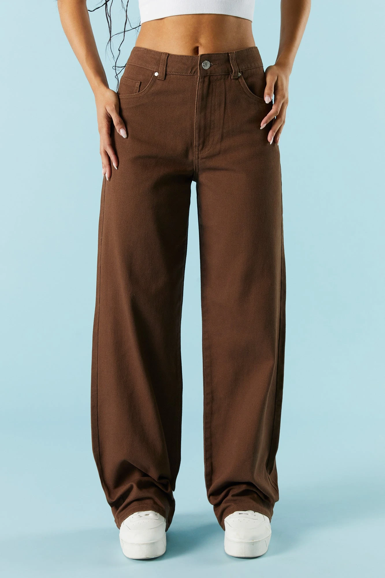 Brown High-Rise Osaka Bull Denim Baggy Jean - Image 2