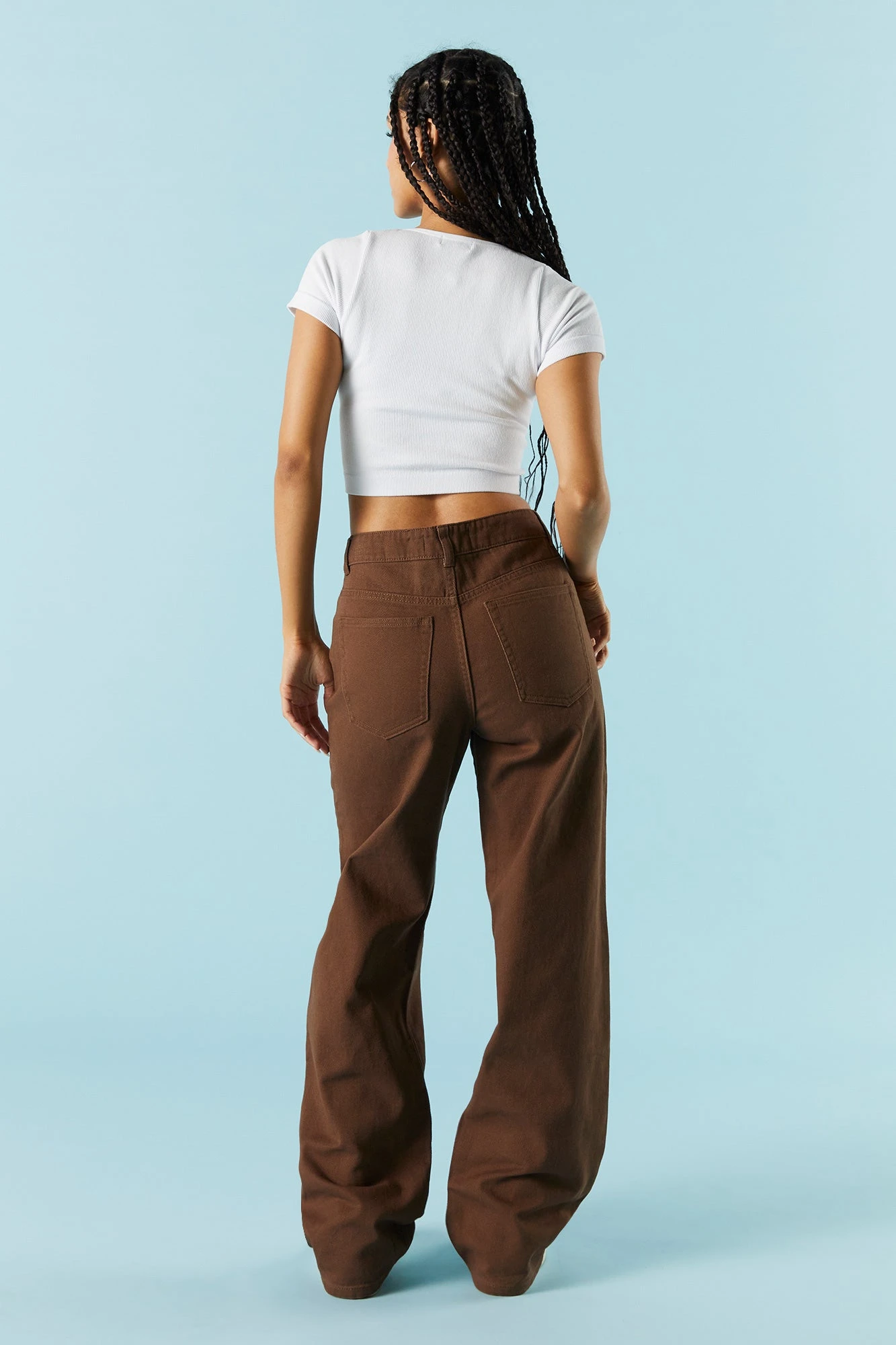 Brown High-Rise Osaka Bull Denim Baggy Jean - Image 3