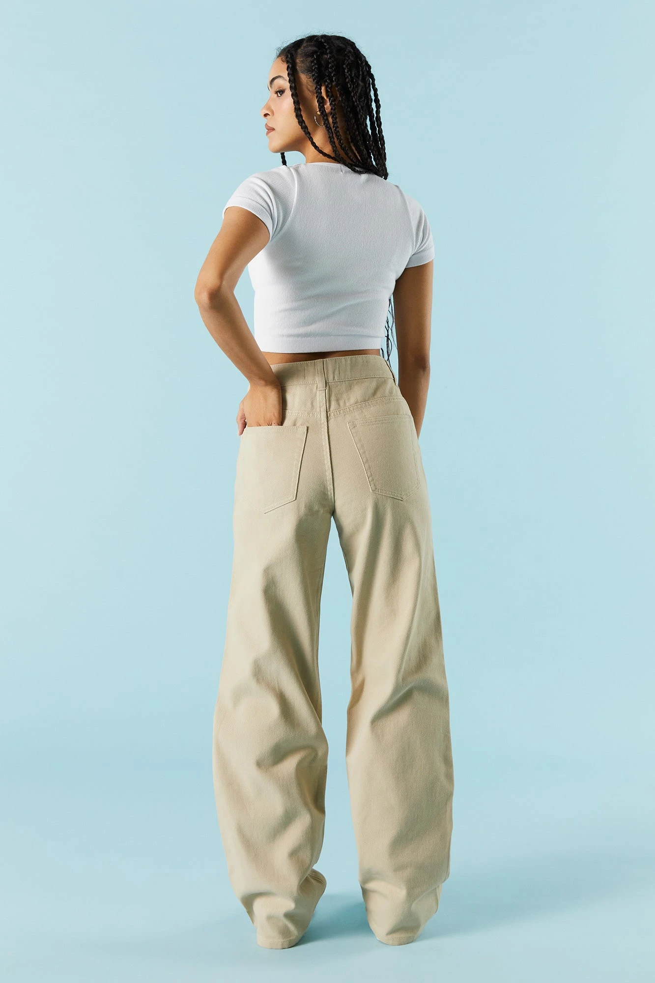 Tan High-Rise Osaka Bull Denim Baggy Jean - Image 4