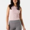 Pink High Neck Padded Tank