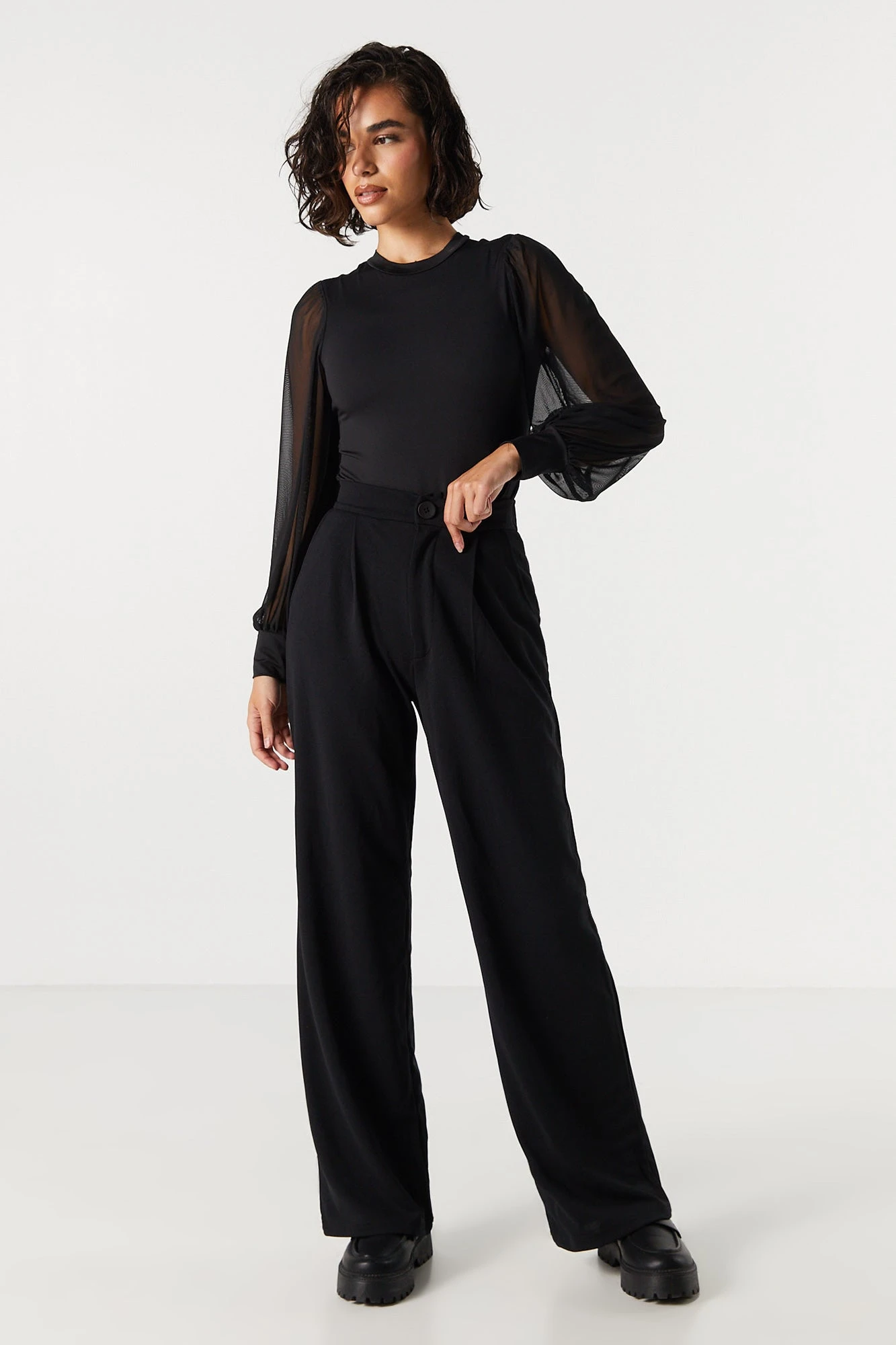 Contour Mesh Sleeve Bodysuit - Image 5