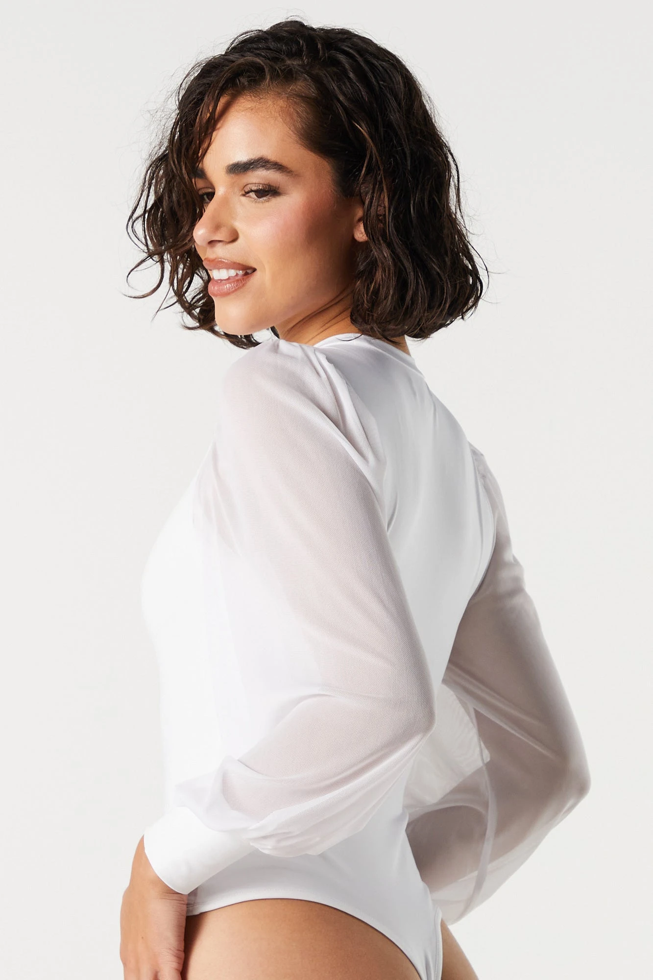 Contour Mesh Sleeve Bodysuit - Image 9