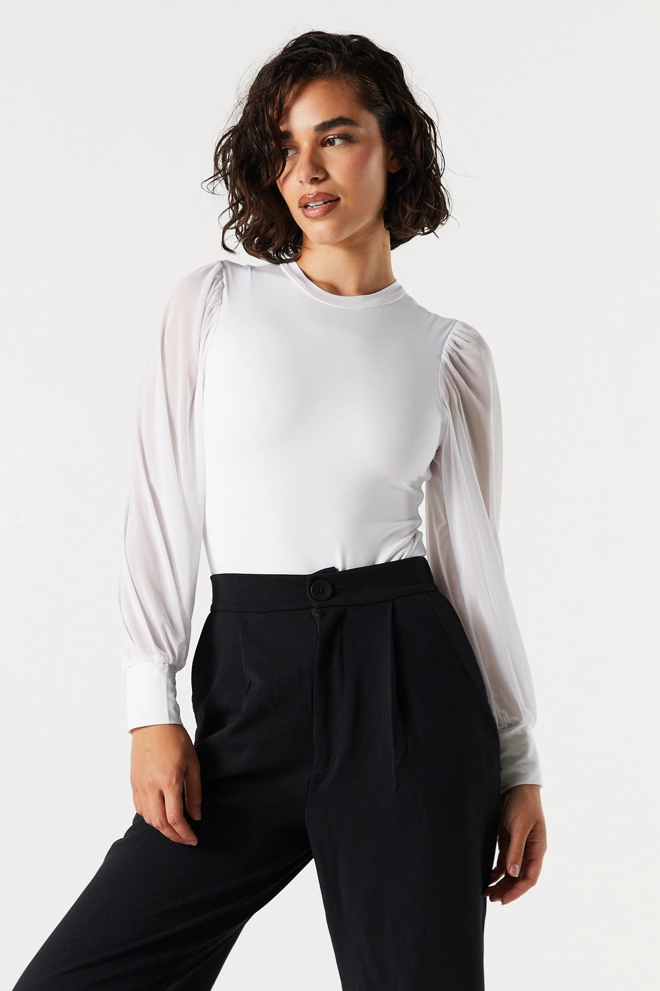 Contour Mesh Sleeve Bodysuit - Image 6