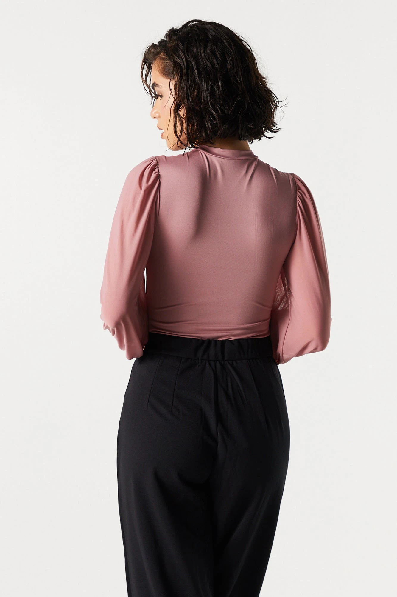 Contour Mesh Sleeve Bodysuit - Image 12