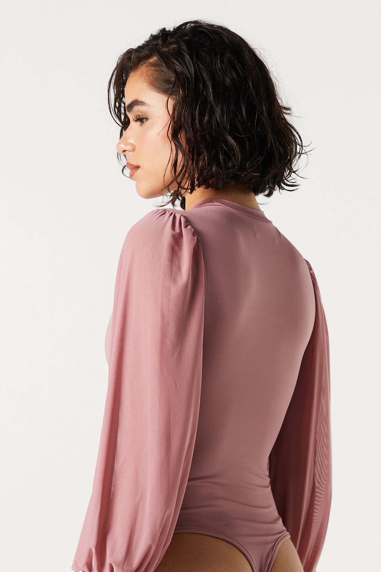 Contour Mesh Sleeve Bodysuit - Image 14